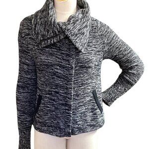 American Eagle Outfitters Full Zip Cotton Sweater Sz M Black #45L